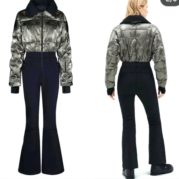 Perfect Moment Helen Down Ski Suit Liquid Silver MSRP $1,400 - Picture 1 of 16